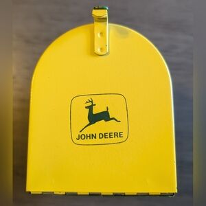 John Deere Mini Coin Bank Mailbox Stamped Steel Green Yellow